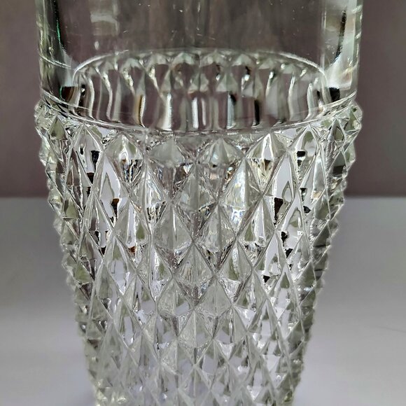 15 oz. Flat Tumbler Pressed Pattern Diamond Point Clear by Indiana Glass - Picture 1 of 10
